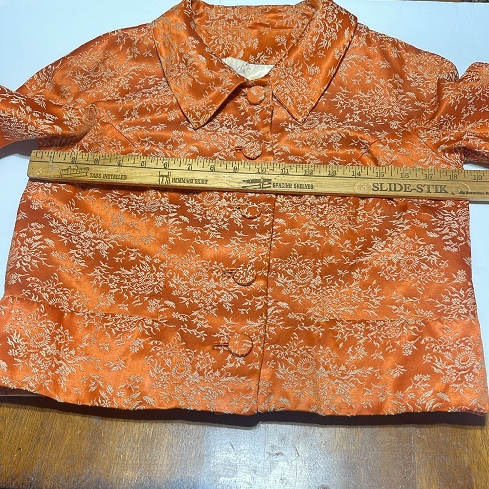 Sandra Sage - vintage original - orange with beige embroidery - S/M - Picture 5 of 7